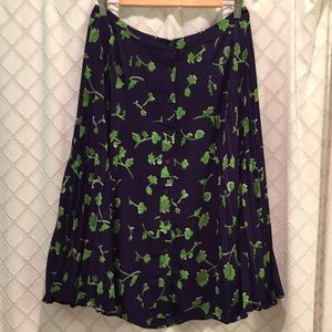 Banana Republic skirt Blue with Green flowers